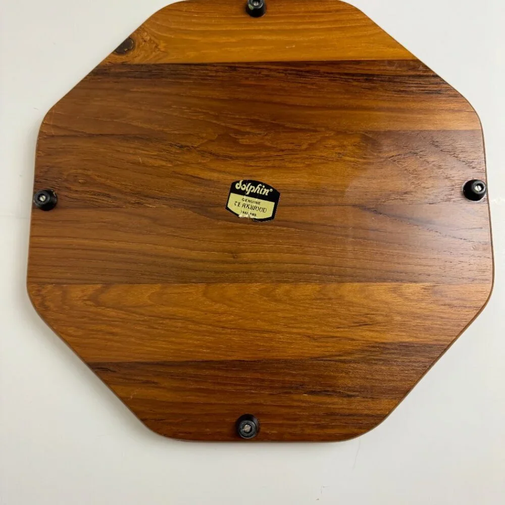 Vtg Octagonal  Cheese Server Tray 12